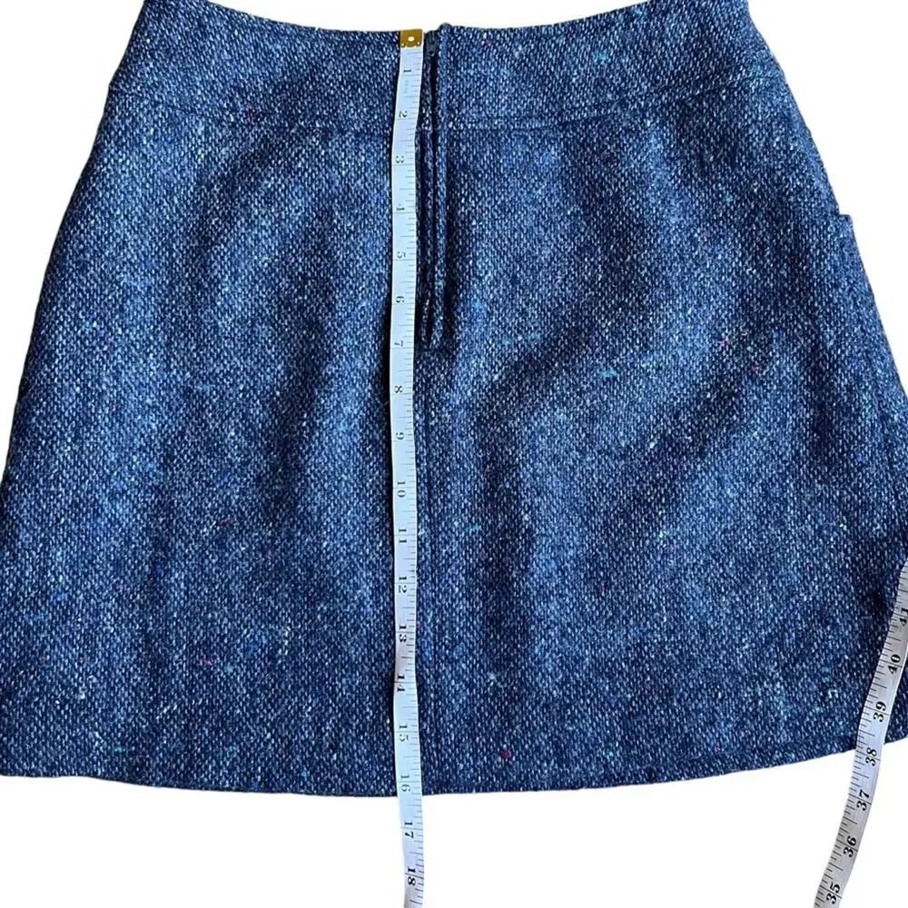 Express vintage wool blend Tweed miniskirt with front pockets size 4 Y2K